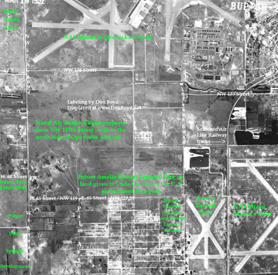 1952 - north Hialeah, NAS Miami at Opa-locka Airport, Amelia Earhart Field and Master's Field