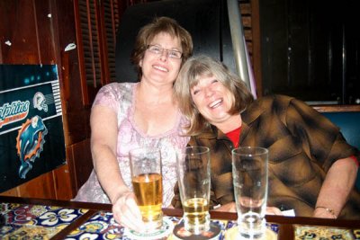 November 2008 - Linda Mitchell Grother and Brenda at 61-year old Bryson's Irish Pub