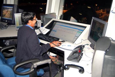 2008 - Gate Controller Kim Stanley at work in the J-Tower at MIA