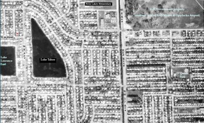 1963 - aerial view of north Hialeah with Lake Tahoe, Twin Lakes Elementary and O'Quinn Park