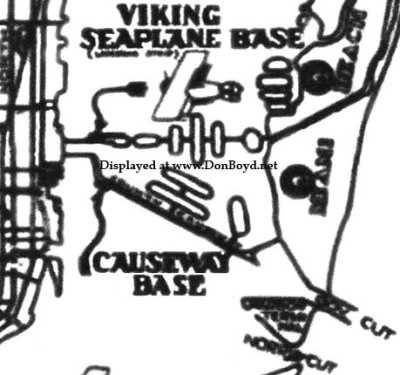 1930's - Viking Seaplane Base and Causeway Base from the Miami Air Guide
