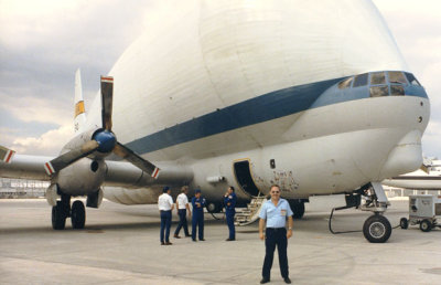 1986 - Don Boyd with NASA's Aero Spacelines 377SG Super Guppy #940 N940NS at Miami International Airport