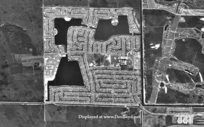 1970 - aerial view of the Palm Springs North development in northwest Dade County, Florida