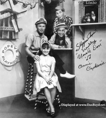 Popeye's Playhouse with Scrubby (top), Skipper Chuck (middle left), Uncle Don (middle right) and Annie Orphanic (bottom)