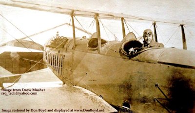 Late 1910s - flight instructor Joseph G. Carpenter in a Curtiss JN-4B Jenny at Curtiss Field, Hialeah