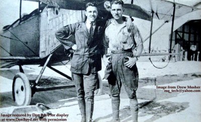 Late 1910's - Joseph G. Carpenter and another gent in front of a Curtiss JN-4B Jenny at Curtiss Field, Hialeah