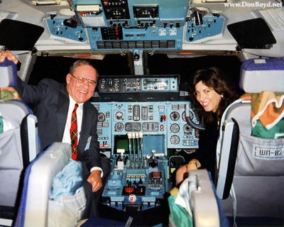1995 - Don Boyd and Marie Clark-Vincent in the cockpit of a Volga Dpner Antonov An-124