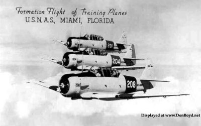 1944 - a formation of training aircraft from Naval Air Station Miami inflight