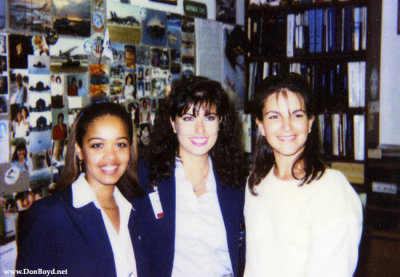 Early 1990's - Jocelyn Barjon, Andrea Always a Smile Ferrer and Maria Anon from Terminal Operations in my office