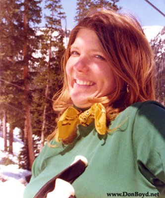 1975 - Brenda on the ski lift at Arapahoe Basin, Colorado