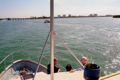 Harry Duncan Wilson, Alan DeTomaso and Bob Zimmerman on Ron Urban's boat