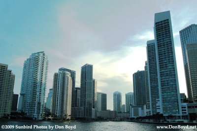 2009 - the mouth of the Miami River with Brickell Key (former Claughton Island) on the left and downtown on the right (#1646)