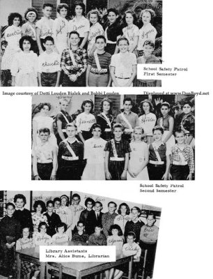 1963 - DuPuis Elementary Safety Patrol members and Library Assistants