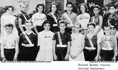 1963 - closeup of the DuPuis Elementary Safety Patrol for the second semester