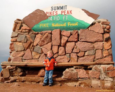 July 2009 - Kyler on top of Pikes Peak, Colorado