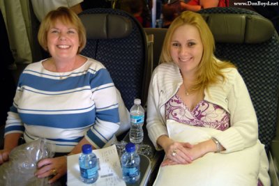 July 2009 - Karen and Donna onboard Northwest B747-400 flight 803 from Atlanta to Honolulu