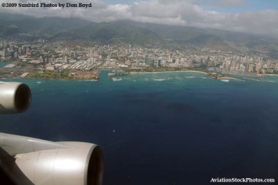2009 - Waikiki Beach from Northwest Airlnes B747-451 N664US flight 802 to Atlanta