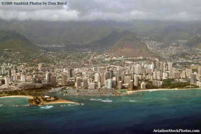 2009 - Waikiki Beach from Northwest Airlines B747-451 N664US flight 802