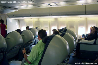 The main deck first class section on Northwest flight 803 from Atlanta to Honolulu