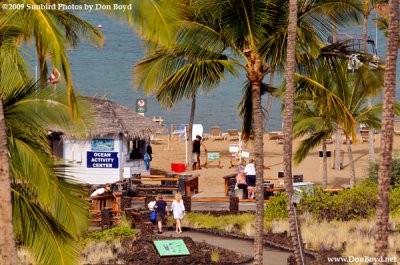 July 25 - the view of the beach from our balcony at the Marriott resort on Waikoloa Beach