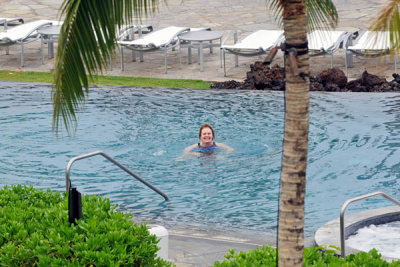 July 2009 - Karen swimming in the pool at the Waikoloa Beach Marriott, Big Island, Hawaii