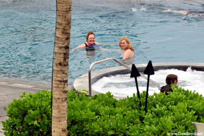 July - Karen and Donna in the pool at the Waikoloa Beach Marriott, Big Island, Hawaii
