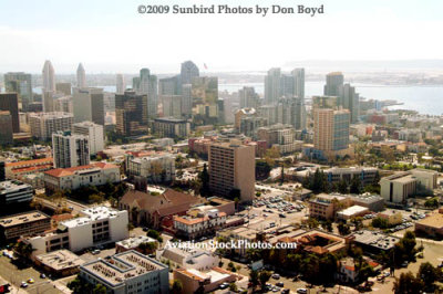 Approach into San Diego past downtown landscape stock photo #2992