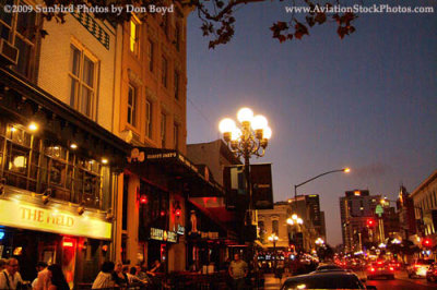 One busy block in the Gaslamp District, San Diego, stock photo #3010