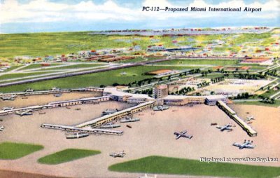 1950's - proposed new Miami International Airport terminal at 20th Street