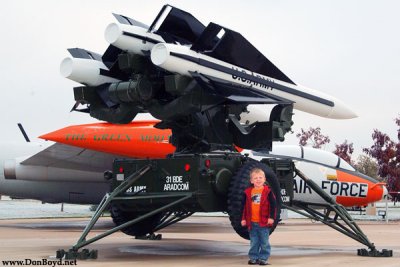 October 2009 - Kyler with some U. S. Army Hawk missiles at Peterson Air Force Base
