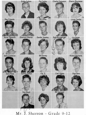1962 - Liz in the Palm Springs Junior High School yearbook