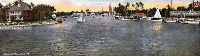 1910 - a panoramic view of the mouth of the Miami River with Royal Palm Hotel on the far right