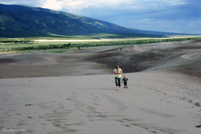 2007 - Karen and Kyler at Great Sand Dunes National Park in the evening shortly before sunset
