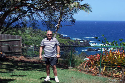 August 2010 - Don Boyd at Kipahulu Point Park adjacent to the cemetery where Charles Lindbergh's gravesite is located