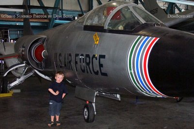 July 2010 - Kyler and a Lockheed F-104C Starfighter at the Wings Over the Rockies Air & Space Museum