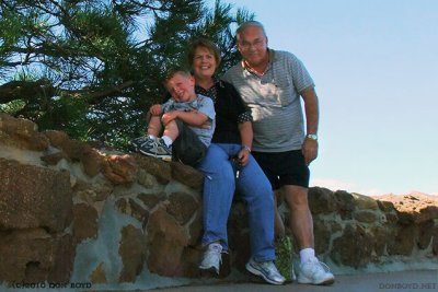 August 2010 - Kyler with Grandma and Grandpa Boyd on top of Palmer Park