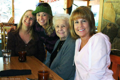 September 2010 - Wendy Criswell, Lisa Marie Criswell Law, Esther Criswell and Kathy Criswell the morning after Lisas wedding