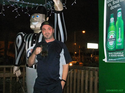 January 2010 - Kev Cook with his new buddy at Brysons Irish Pub