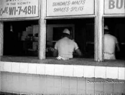 1961 - scene from footage of Miami Undercover TV show at Scotty's Drive In Restaurant,16301 Collins Avenue (A1A), Sunny Isles