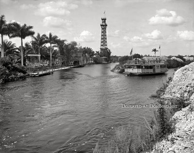 1912 - the Cardale Tower and the Lady Lou of Miami on the Miami River