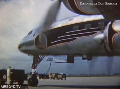 1953 - #1 and #2 engines starting up on Eastern Air Lines Super Constellation ship #202 for flight 601 from Idlewild to Miami