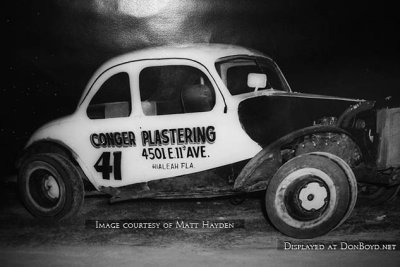 1955 to 1960 - Conger Plasterings race car at Hialeah Speedway
