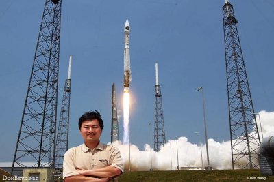 May 2011 - Ben Wang at an Atlas launch at Cape Canaveral