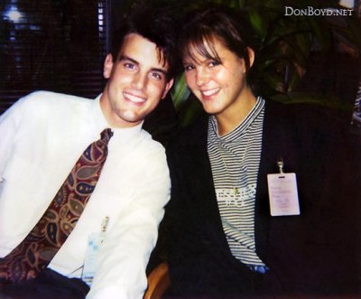 1992 - our 4-year summer intern Scott OLeary and his lady friend in my office