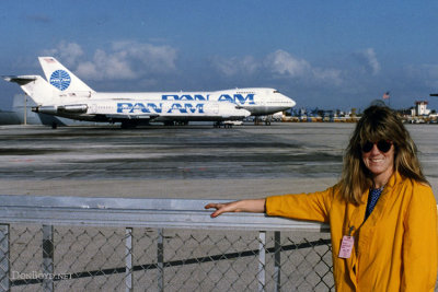 March 1992 - Brenda Reiter Goto at the Pan Am maintenance base at Miami International Airport 3 months after they died