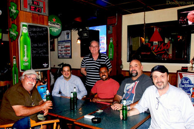 September 2012 - Eddy Gual, Daniel Morales, Don Boyd, Suresh Atapattu, Vic Lopez and Kev Cook after dinner and beers at Bryson's