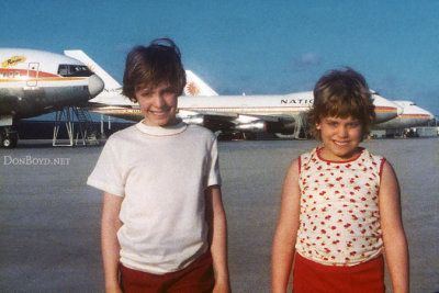1976 - Dan Griffis and Denise Griffis on the National Airlines Maintenance Base at Miami International Airport