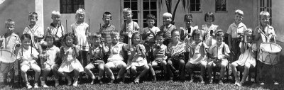 1945 - closeup of Mrs. Brown's Kindergarten Band at Coral Gables Elementary School in Coral Gables
