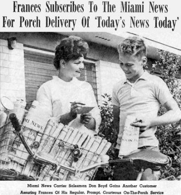 1962 - Frances Wodzinski and Don Boyd in a Miami News advertisement