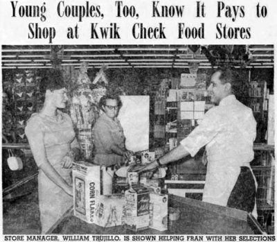 1962 - Fran Wodzinski, the bride-to-be, in misspelled Kwik Chek ad in The Miami News Bridal Section